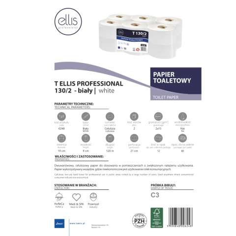 Papier toaletowy LAMIX Ellis Professional T130/2 12 szt.