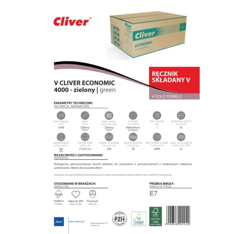 Ręcznik składany LAMIX CLIVER ECONOMIC V 4000 Zielony