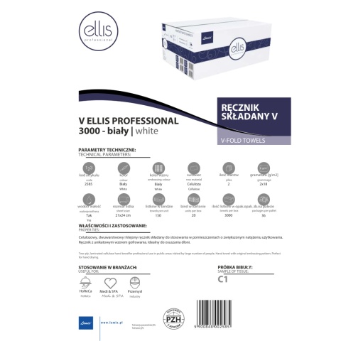 Ręcznik składany LAMIX Ellis Professional V 3000 BIAŁY
